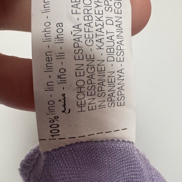 Zara Lavender 100% Linen Blouse boho beachy summer S - Picture 6 of 6